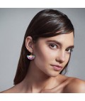 Earrings | Layered Medium Moon Hoop Earrings | Josie Kunoth Petyarre